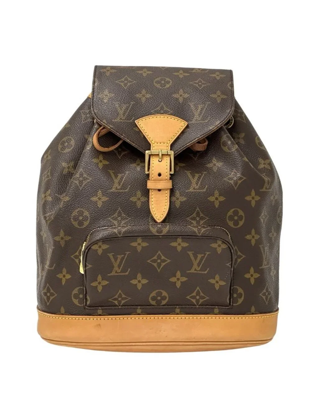 louis vuitton backpack montsouris monogram nm brown over flap with adjustable buckle closure Louis Vuitton - Montsouris PM